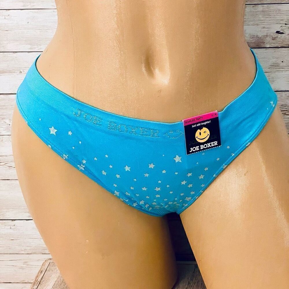 NWT VINTAGE Y2K Gorgeous JOE BOXER Turquoise Blue Seamless Hipster Bikini Pantie